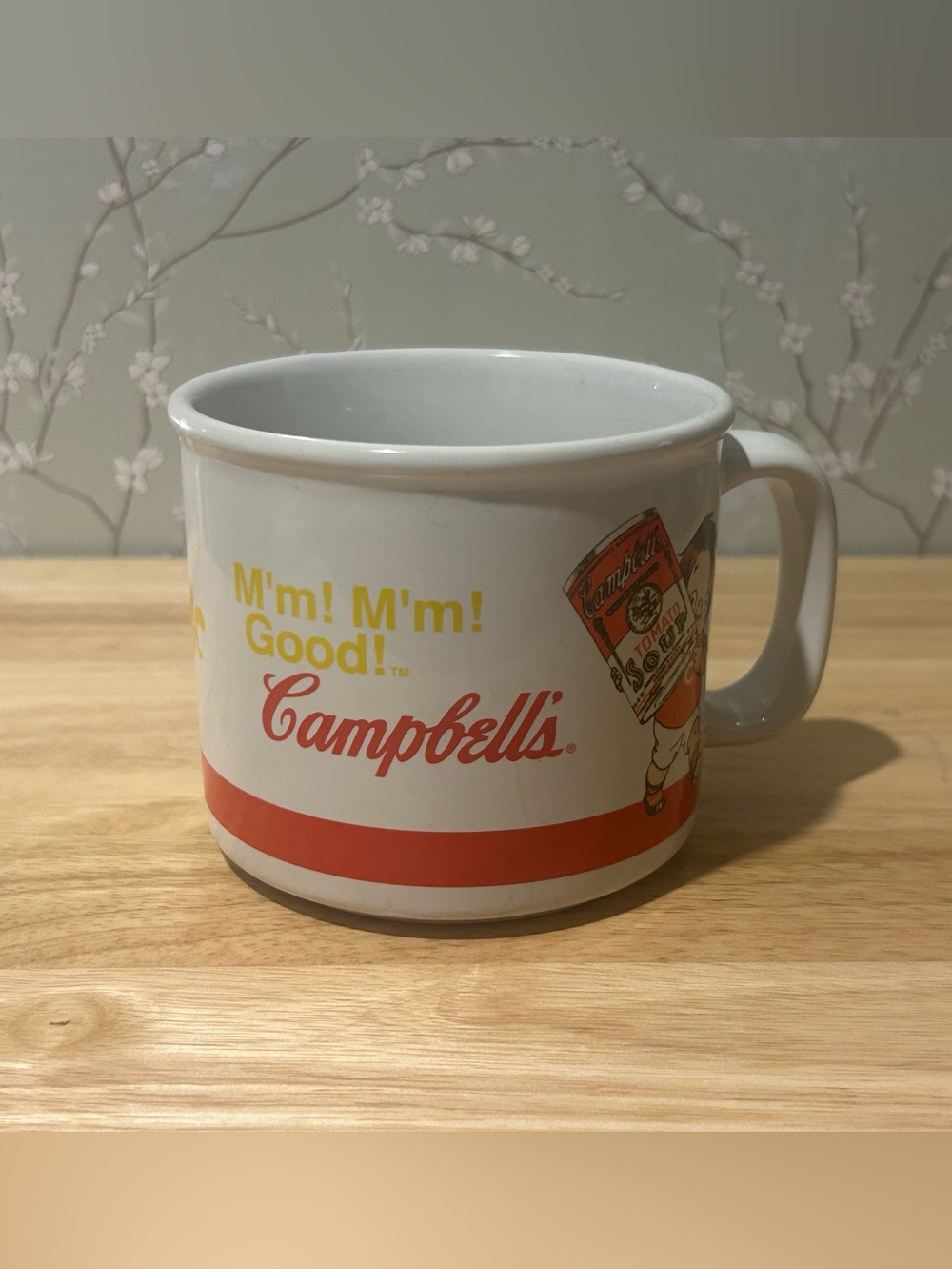 Campbell's White Ceramic Mug with Red Accent